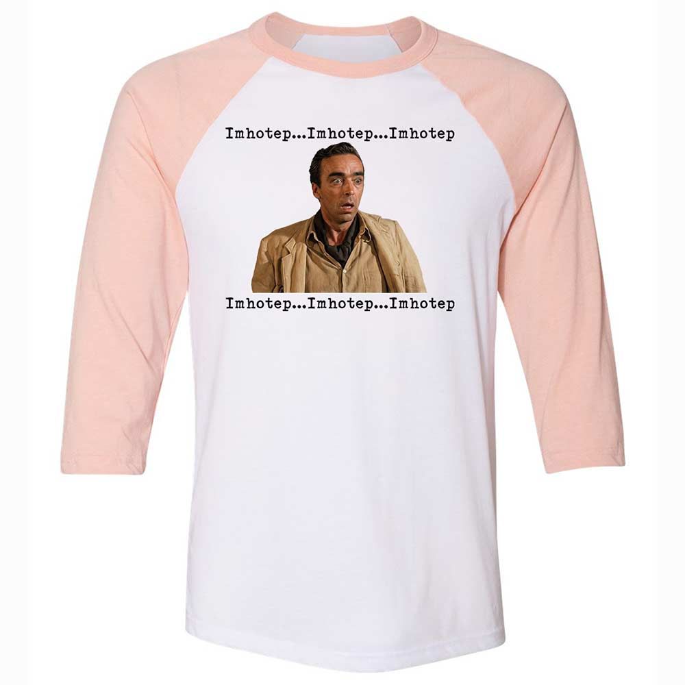 Unisex 3/4 Baseball Tee - D9GZ991B - White/Heather Peach - 5