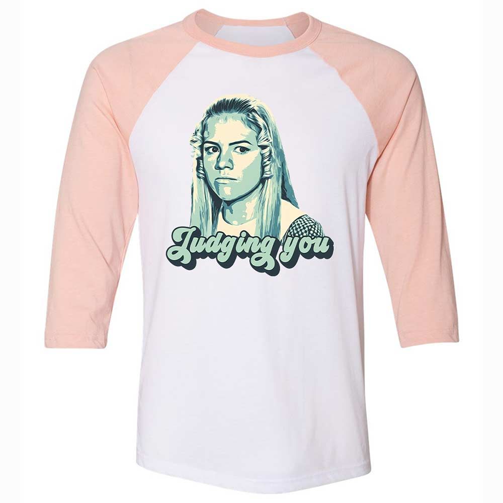 Unisex 3/4 Baseball Tee - Q47S2XFQ - White/Heather Peach - 5