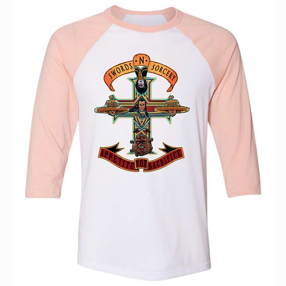 Unisex 3/4 Baseball Tee - FXXMKGE9 - White/Heather Peach - 5