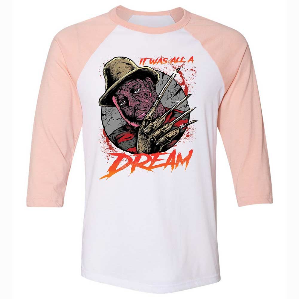 Unisex 3/4 Baseball Tee - A9HC2J68 - White/Heather Peach - 5