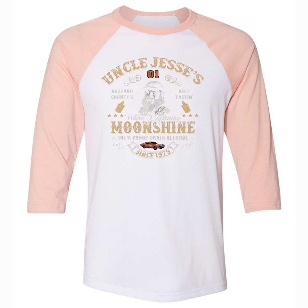 Unisex 3/4 Baseball Tee - 1B2H9JCD - White/Heather Peach - 5