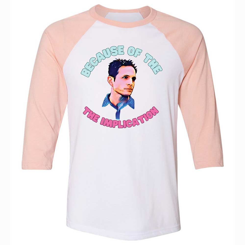 Unisex 3/4 Baseball Tee - PGLMS8U1 - White/Heather Peach - 5