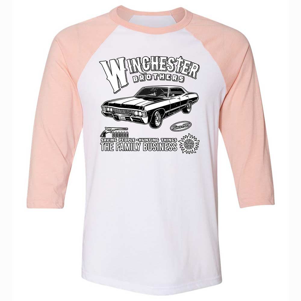 Unisex 3/4 Baseball Tee - RCXR2TAV - White/Heather Peach - 5