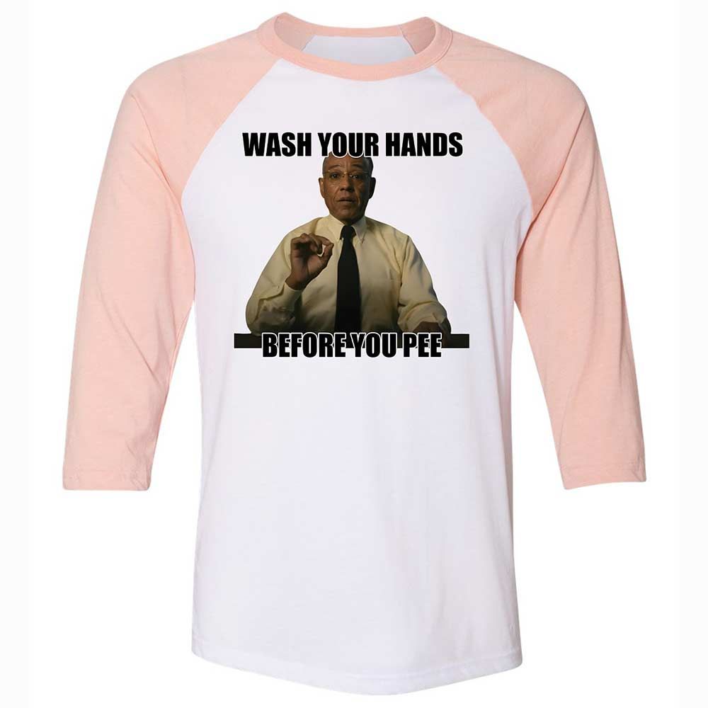 Unisex 3/4 Baseball Tee - TTJ2FVWZ - White/Heather Peach - 5