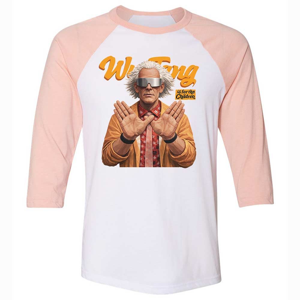 Unisex 3/4 Baseball Tee - Black - White/Heather Peach - 5