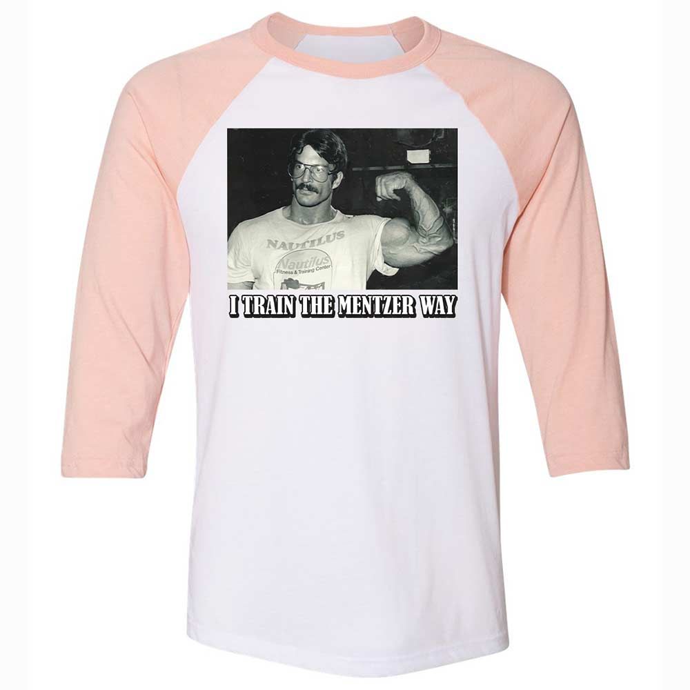Unisex 3/4 Baseball Tee - A8YLVXX5 - White/Heather Peach - 5