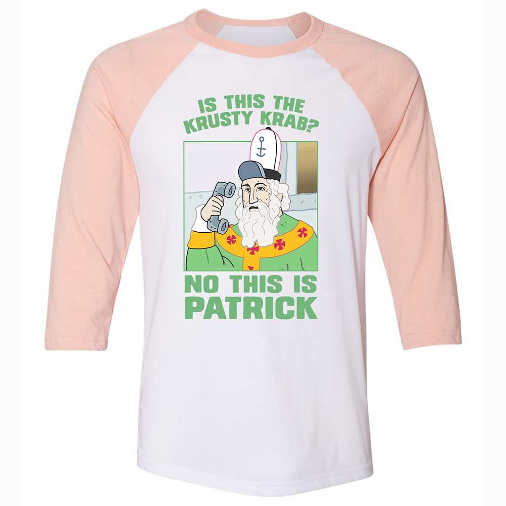 Unisex 3/4 Baseball Tee - MVMKQ184 - White/Heather Peach - 5