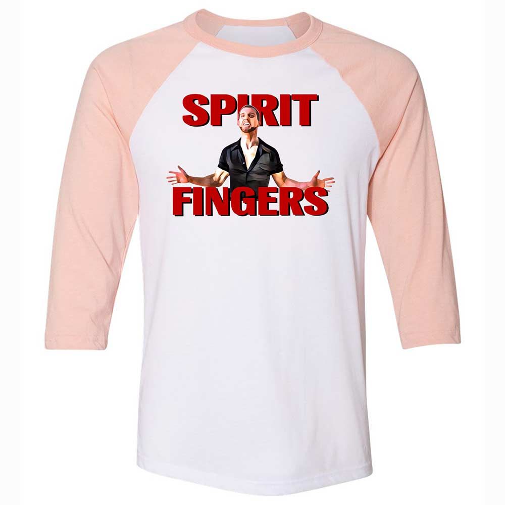 Unisex 3/4 Baseball Tee - D83NPH6Y - White/Heather Peach - 5