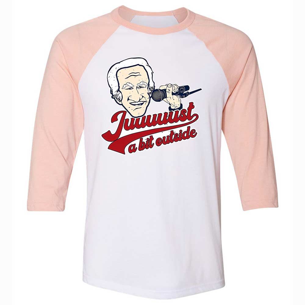 Unisex 3/4 Baseball Tee - X1D1HB7F - White/Heather Peach - 5