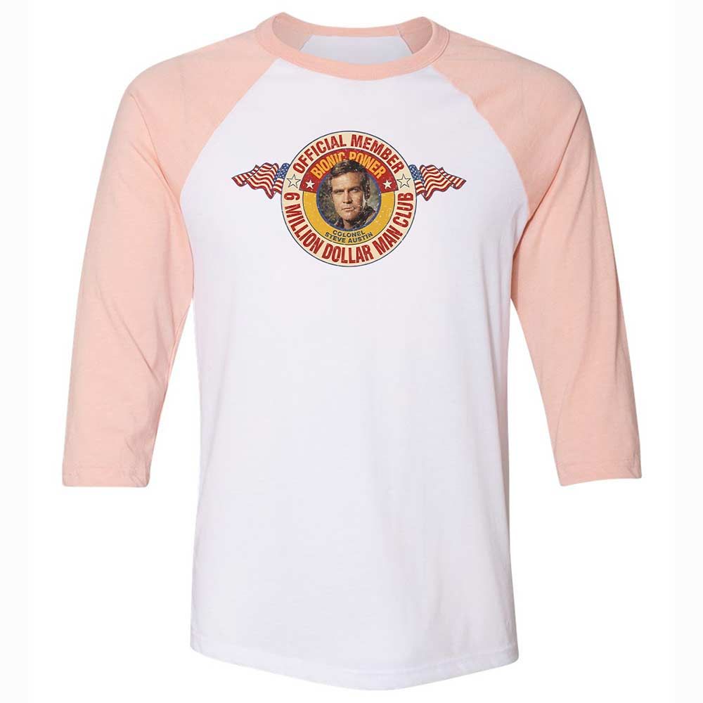 Unisex 3/4 Baseball Tee - 5CAZYRBE - White/Heather Peach - 5