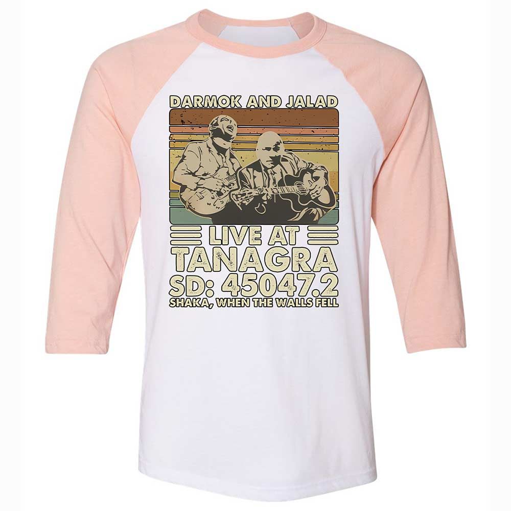 Unisex 3/4 Baseball Tee - PSHN3NCL - White/Heather Peach - 5