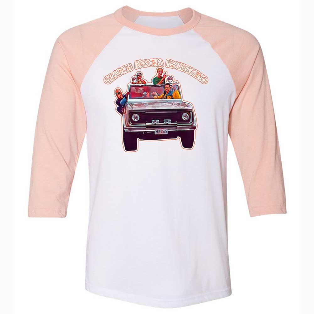 Unisex 3/4 Baseball Tee - XN5QEK4H - White/Heather Peach - 5