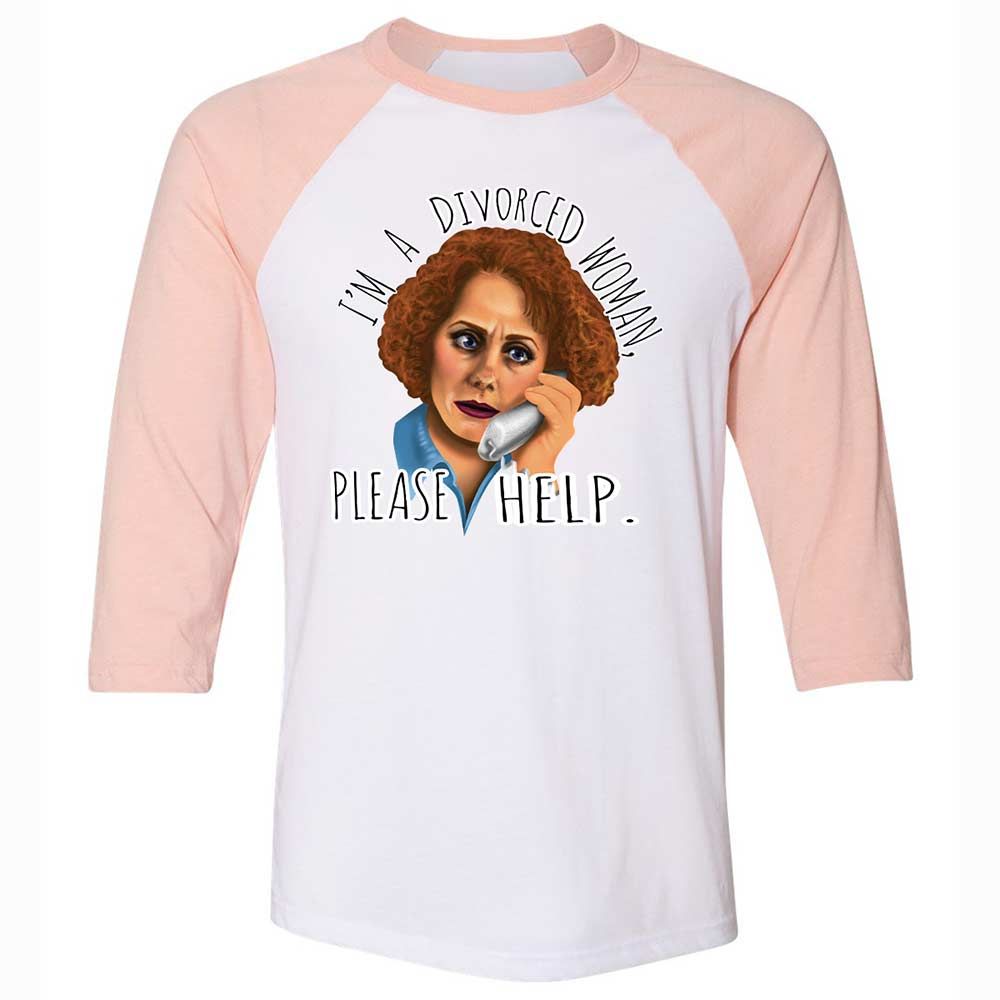 Unisex 3/4 Baseball Tee - VMA7BTR9 - White/Heather Peach - 5