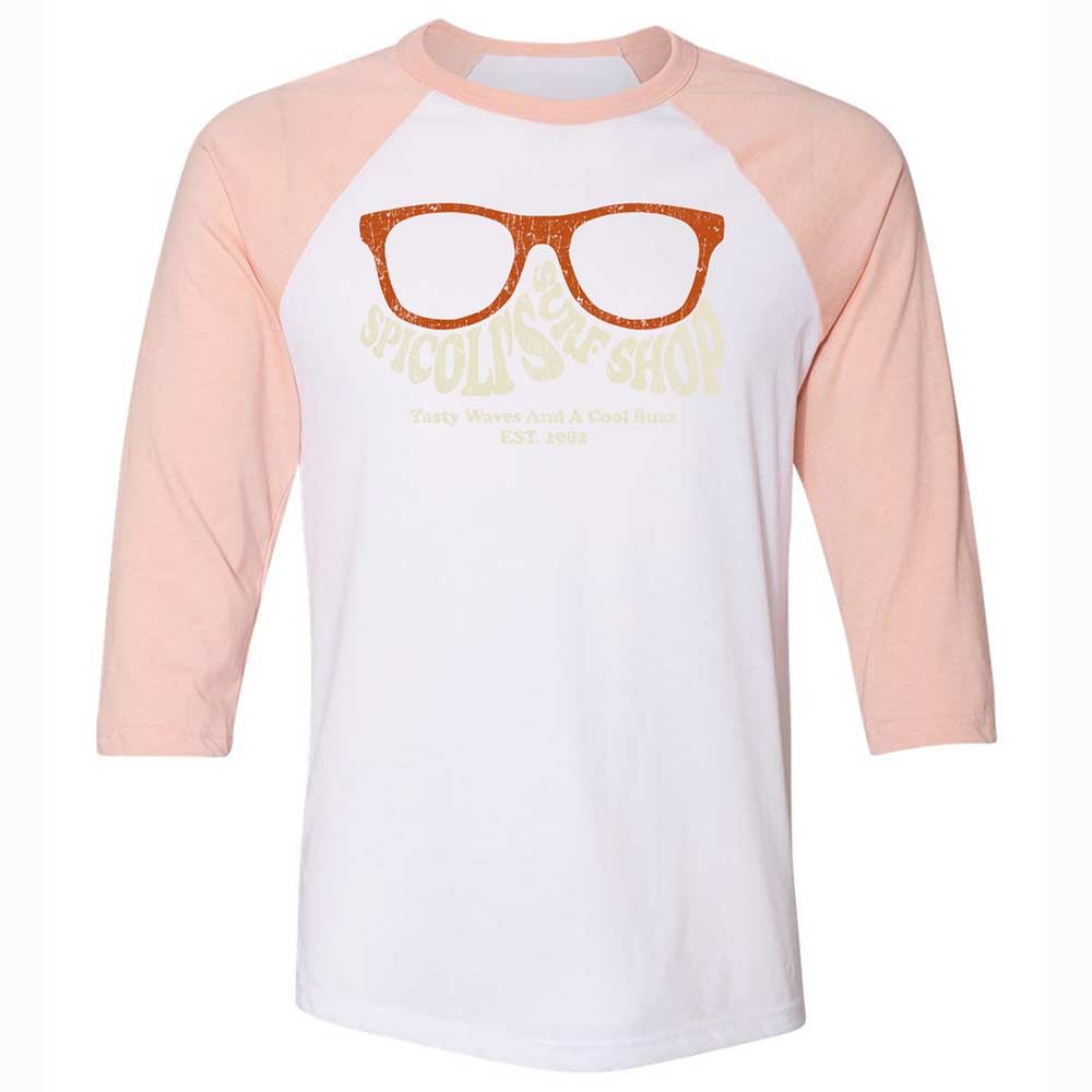 Unisex 3/4 Baseball Tee - BZ8E8H8B - White/Heather Peach - 5