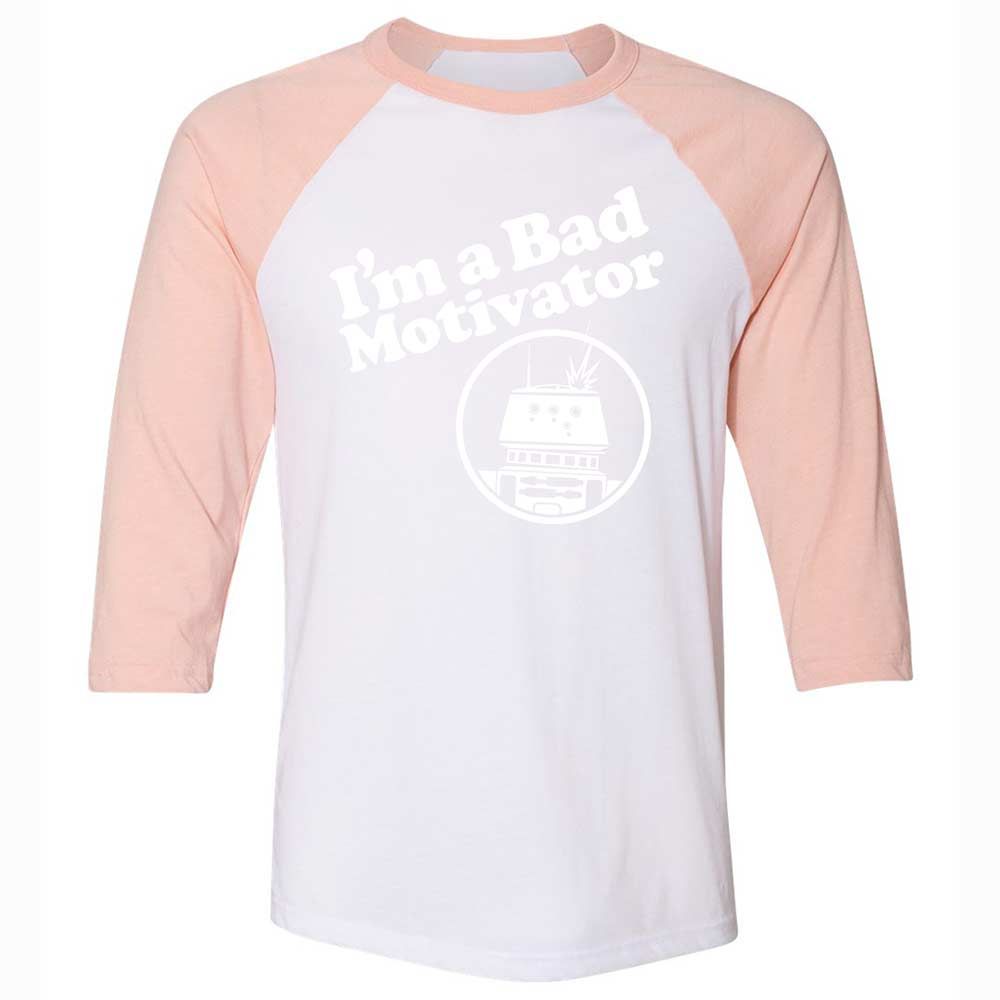 Unisex 3/4 Baseball Tee - CQR1UH5L - White/Heather Peach - 5
