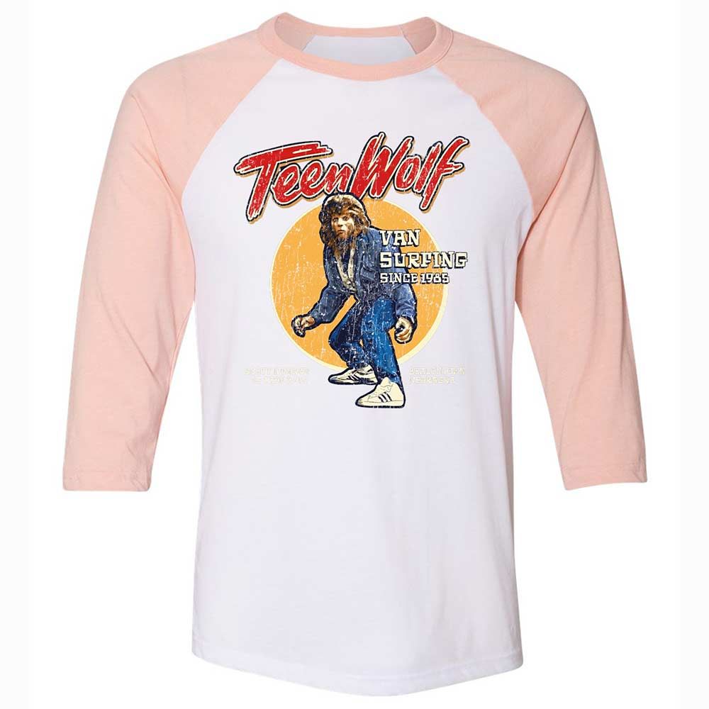 Unisex 3/4 Baseball Tee - G73F52UL - White/Heather Peach - 5