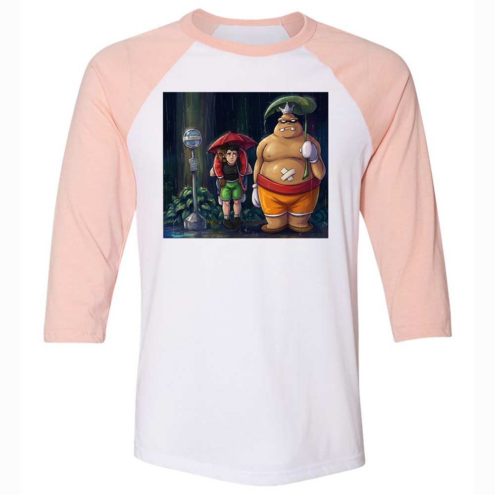 Unisex 3/4 Baseball Tee - F94XG5XV - White/Heather Peach - 5