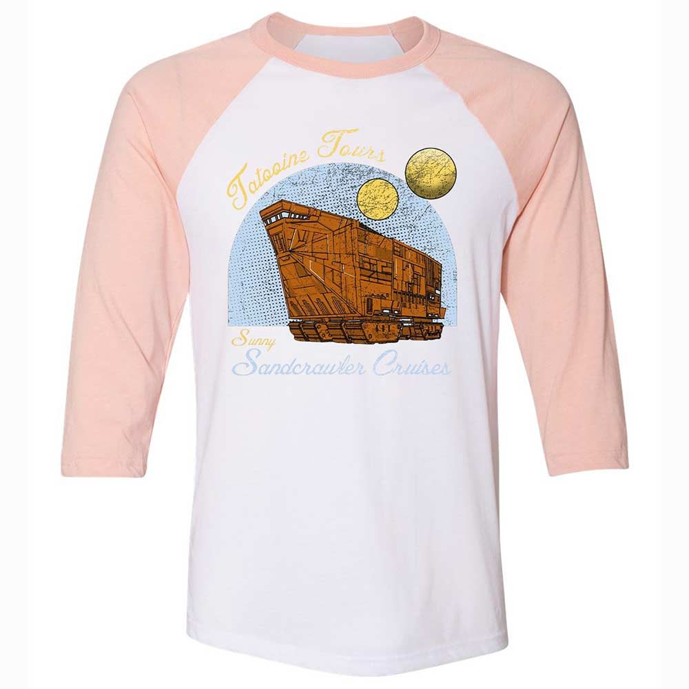 Unisex 3/4 Baseball Tee - 5ZXB2A93 - White/Heather Peach - 5