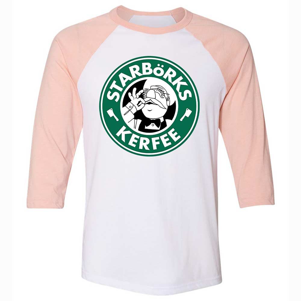 Unisex 3/4 Baseball Tee - DLQ1VRLW - White/Heather Peach - 5