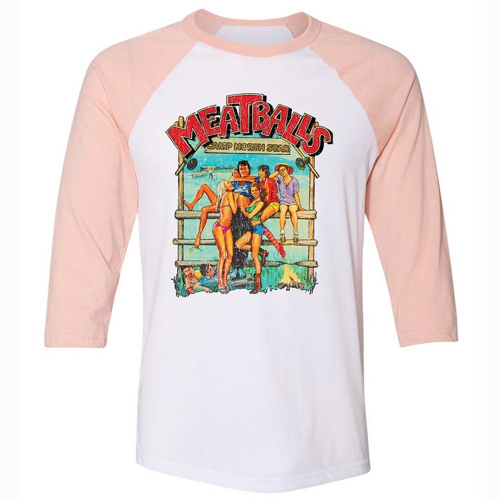 Unisex 3/4 Baseball Tee - 9RS8YAGH - White/Heather Peach - 5