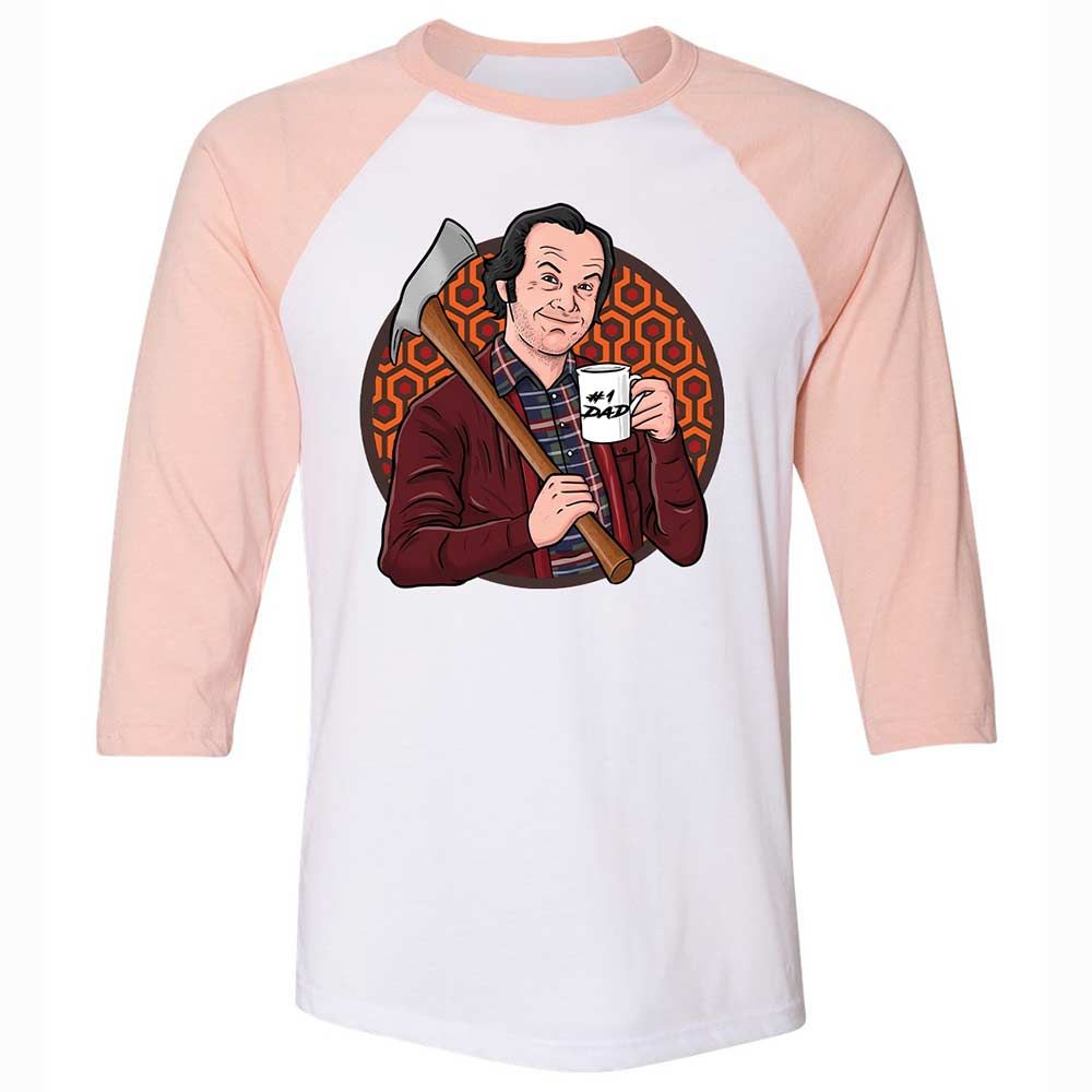 Unisex 3/4 Baseball Tee - 214JB55W - White/Heather Peach - 5