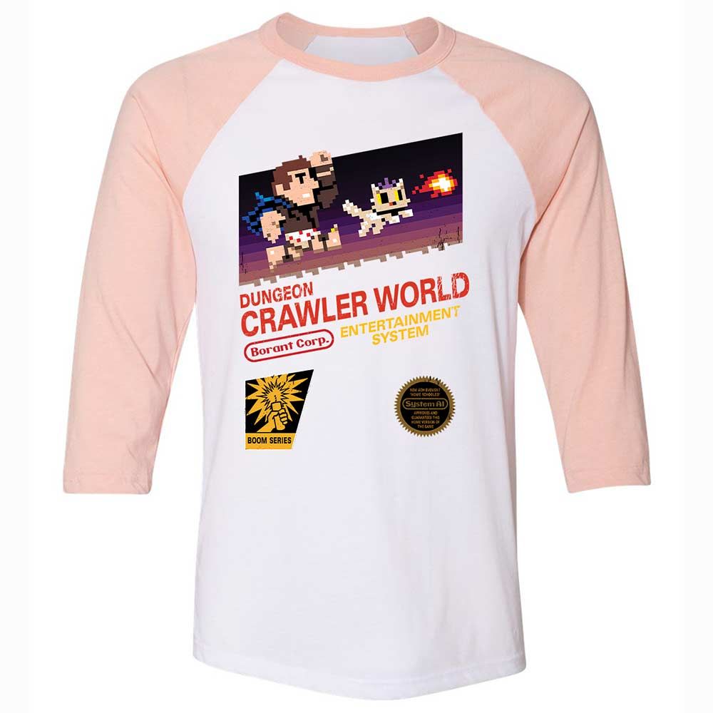 Unisex 3/4 Baseball Tee - BFQV8UXM - White/Heather Peach - 5