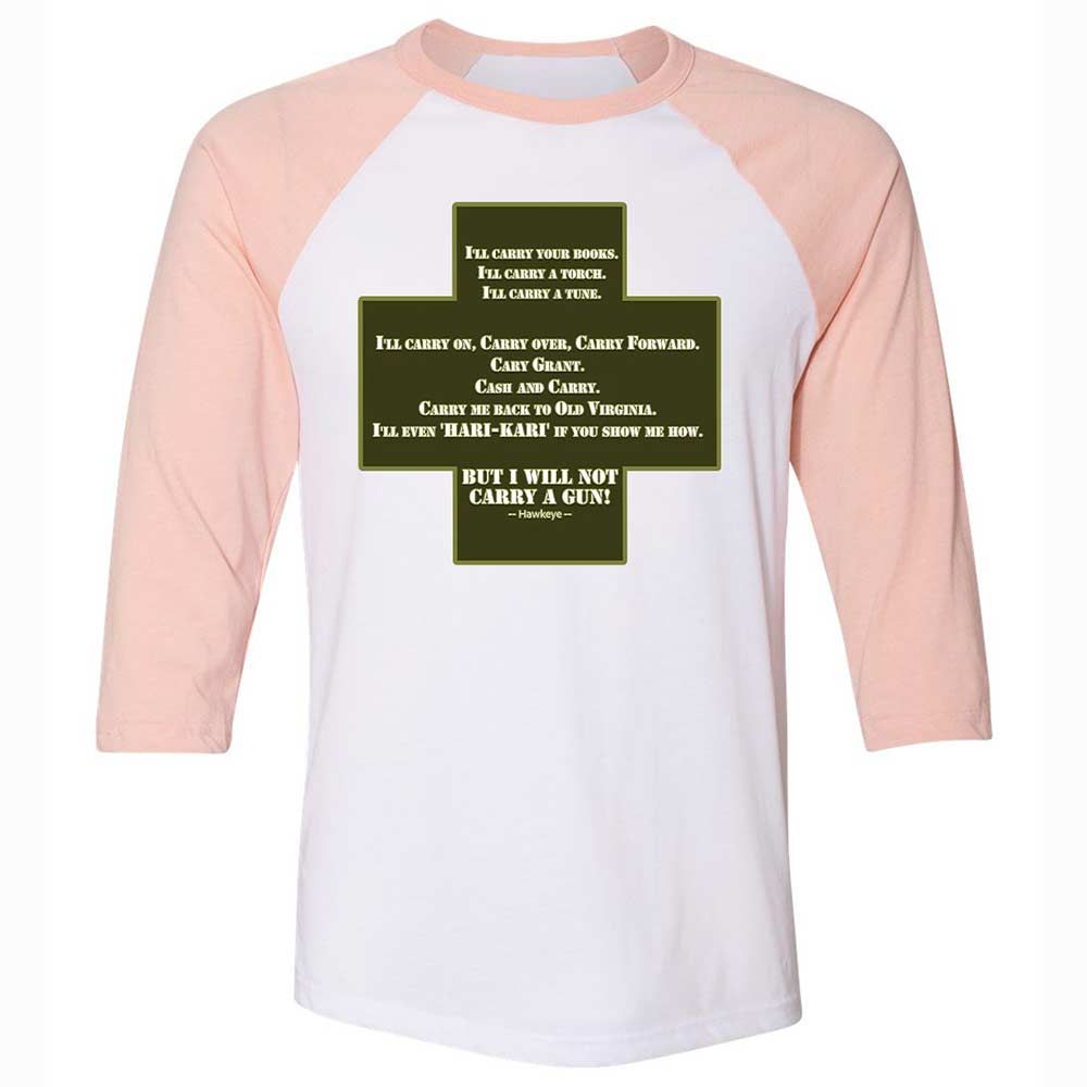 I Will Not Carry a Gun - White/Heather Peach - 5