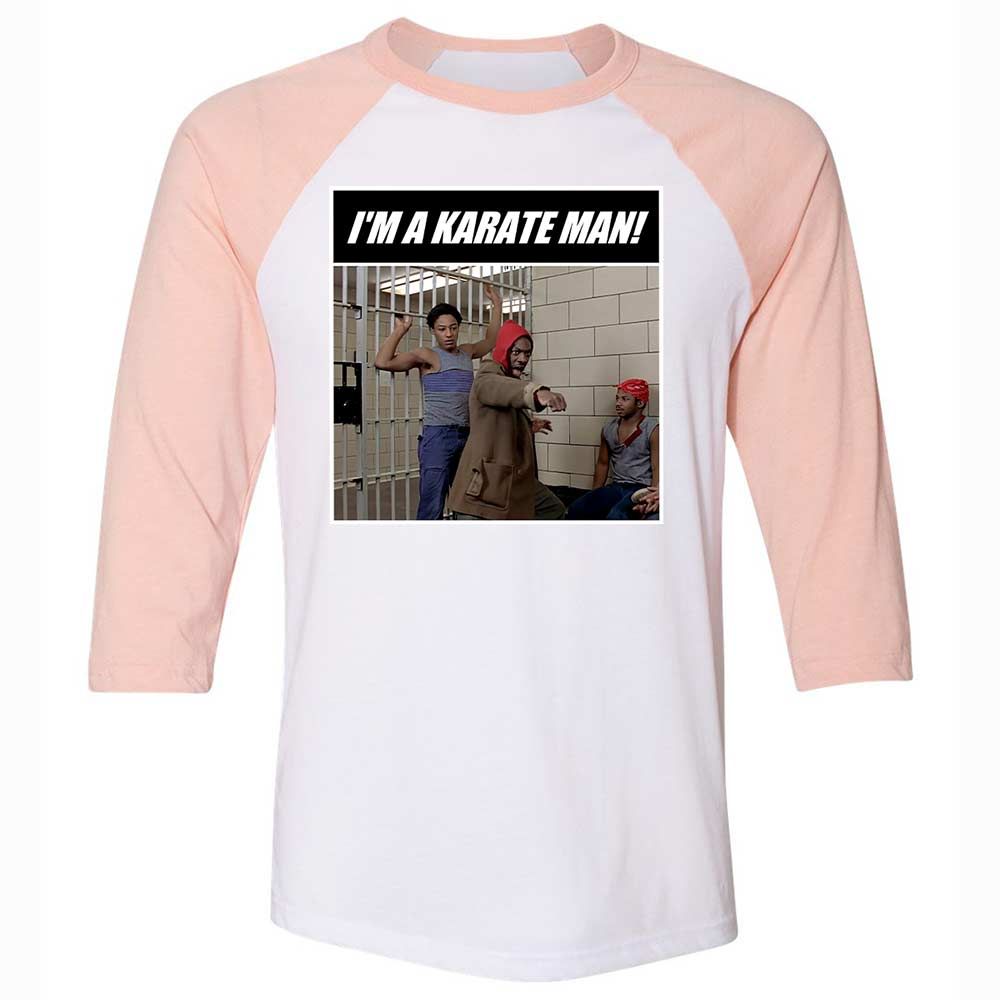 Unisex 3/4 Baseball Tee - WG84UDB5 - White/Heather Peach - 5