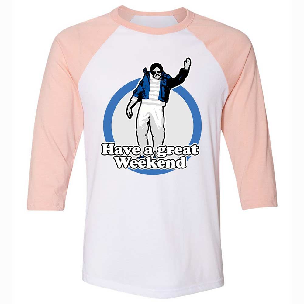 Unisex 3/4 Baseball Tee - ZHG2QF77 - White/Heather Peach - 5