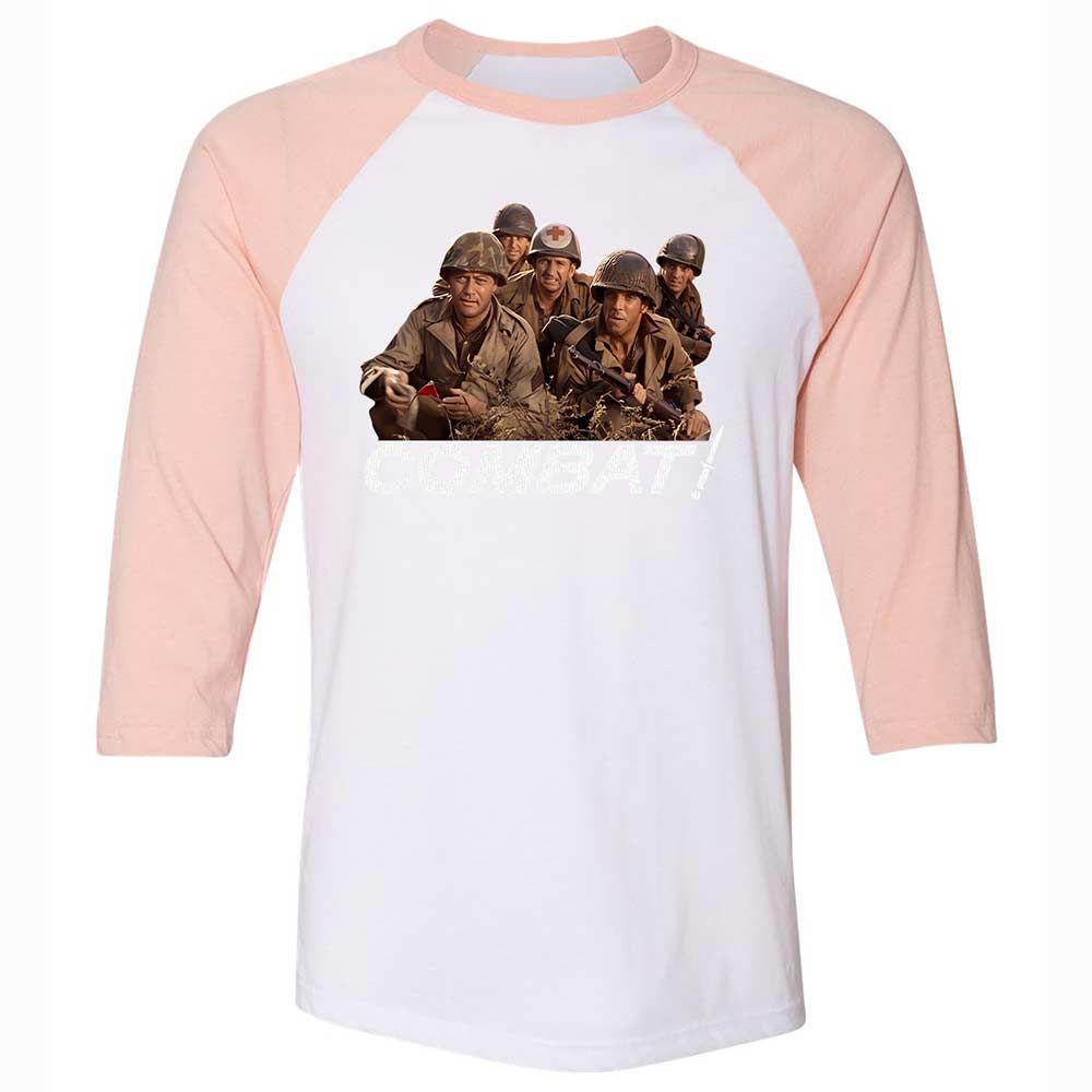 Unisex 3/4 Baseball Tee - YE5E91CN - White/Heather Peach - 5
