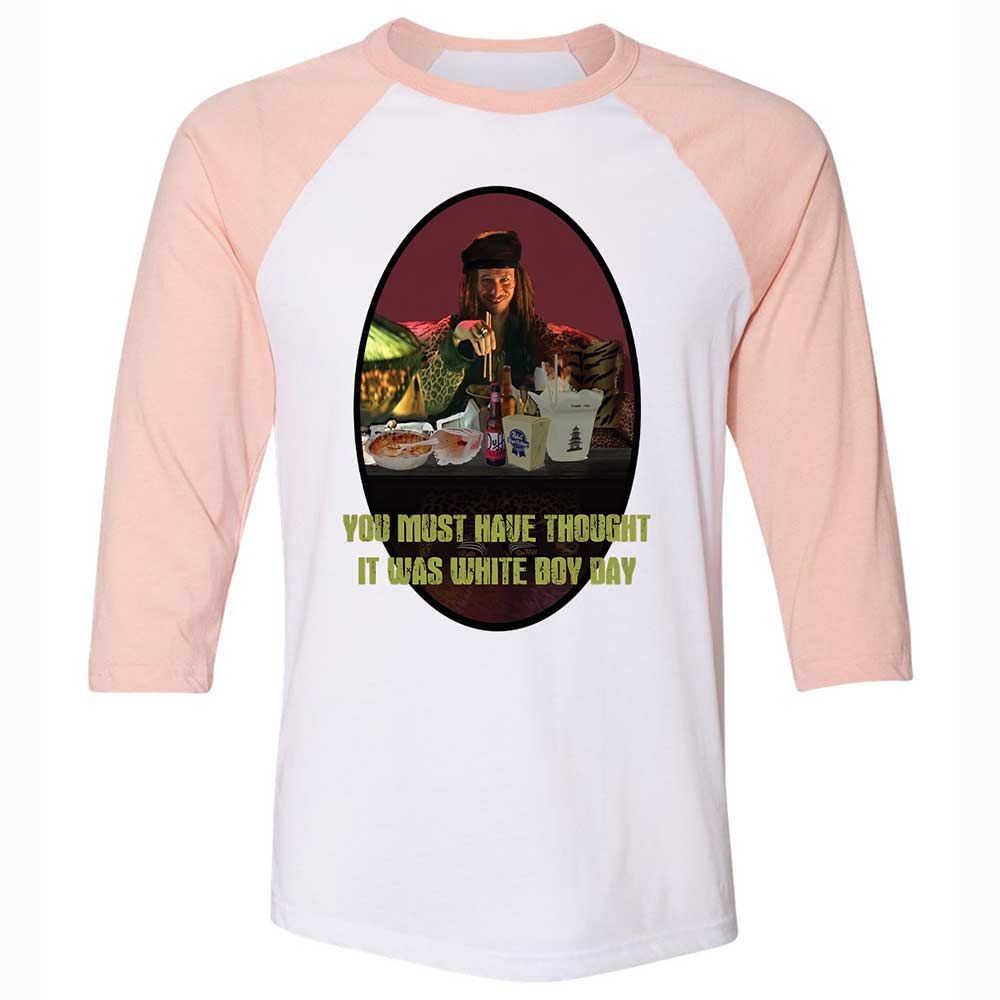 Unisex 3/4 Baseball Tee - FK2W94QE - White/Heather Peach - 5