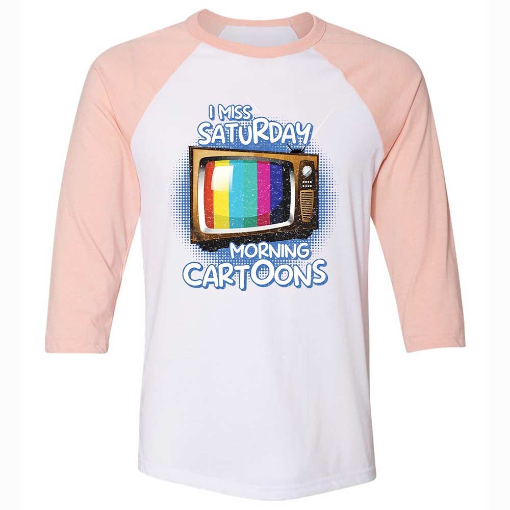 Unisex 3/4 Baseball Tee - D3JLVLP7 - White/Heather Peach - 5