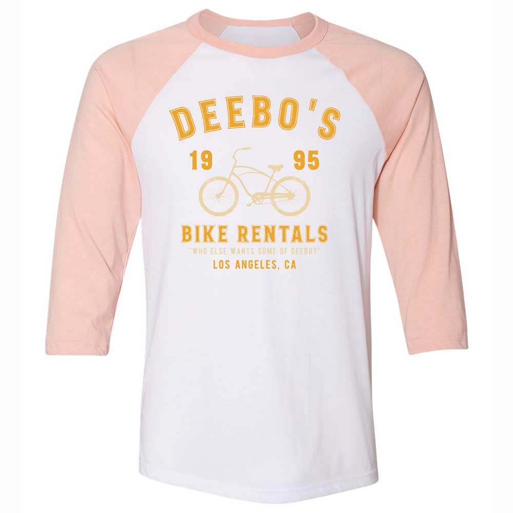 Unisex 3/4 Baseball Tee - K4M7YJ67 - White/Heather Peach - 5