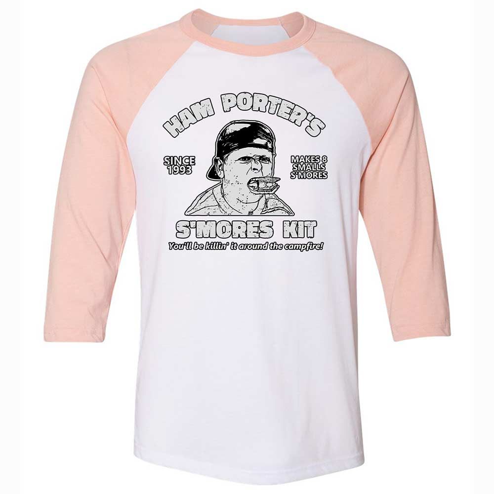 Unisex 3/4 Baseball Tee - 3MUKLEGK - White/Heather Peach - 5