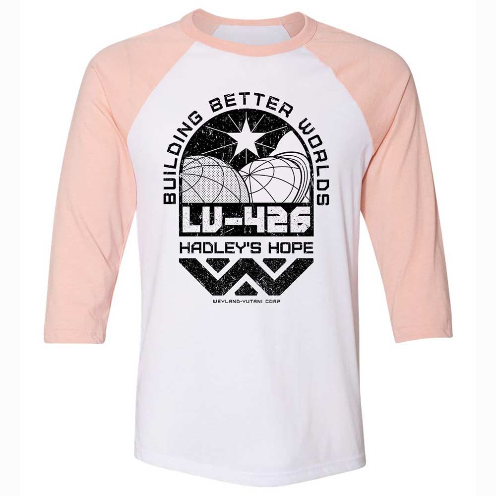 Unisex 3/4 Baseball Tee - QNAEKKTP - White/Heather Peach - 5