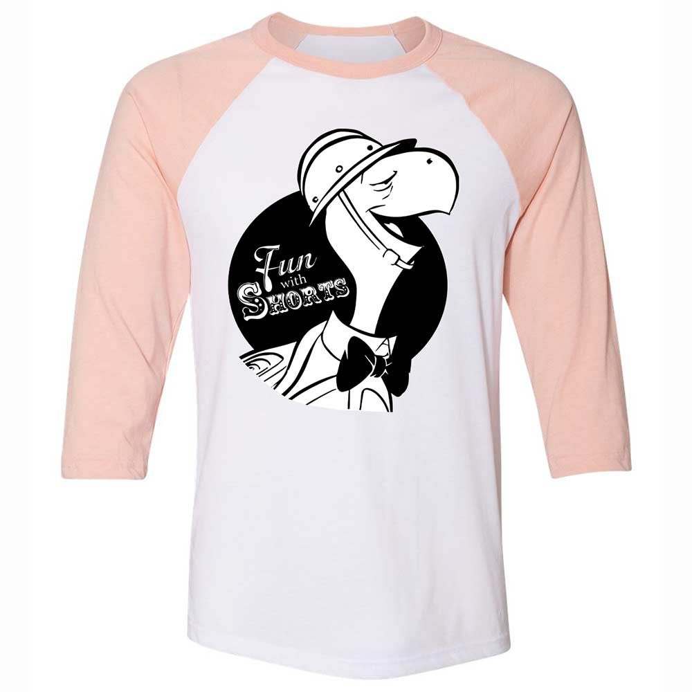 Unisex 3/4 Baseball Tee - EUAPHMNB - White/Heather Peach - 5