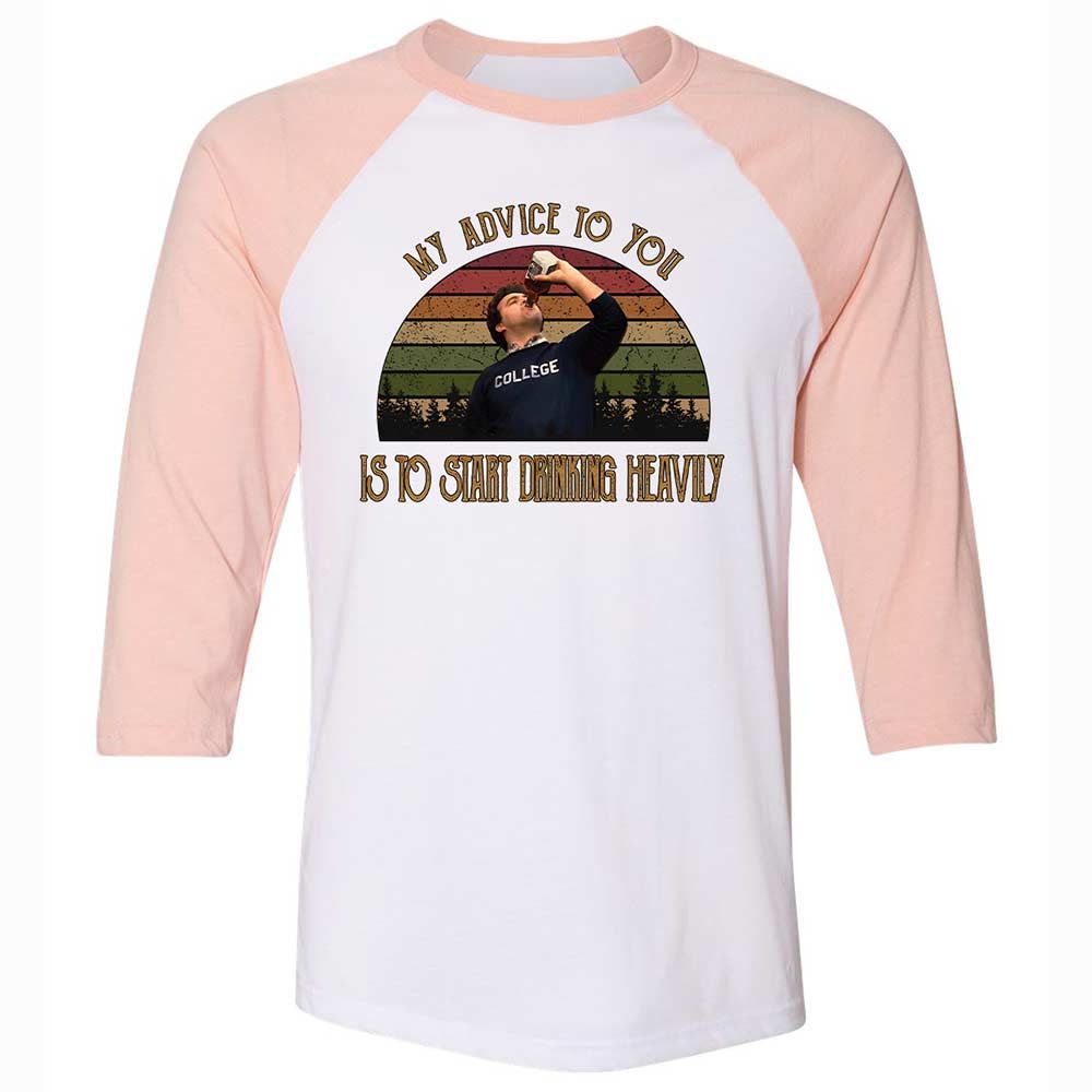 Unisex 3/4 Baseball Tee - 3CEY4N25 - White/Heather Peach - 5