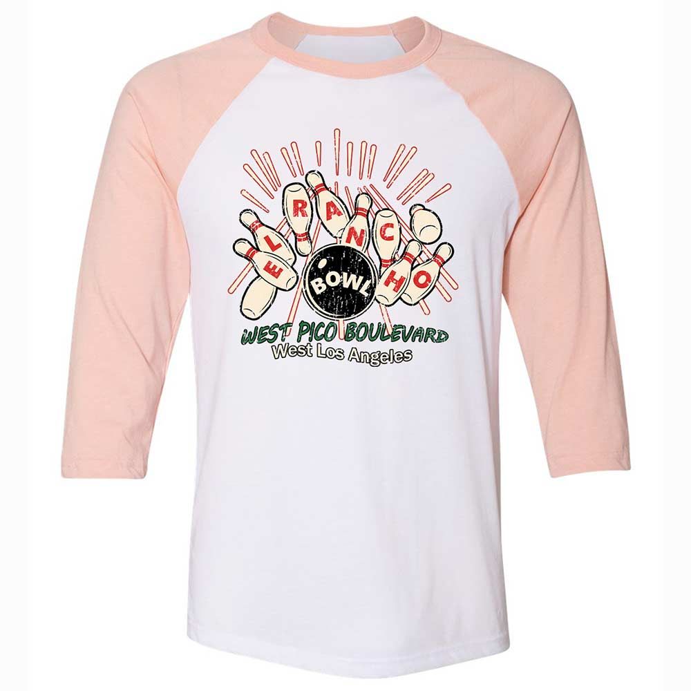 Unisex 3/4 Baseball Tee - PY4QA3CL - White/Heather Peach - 5