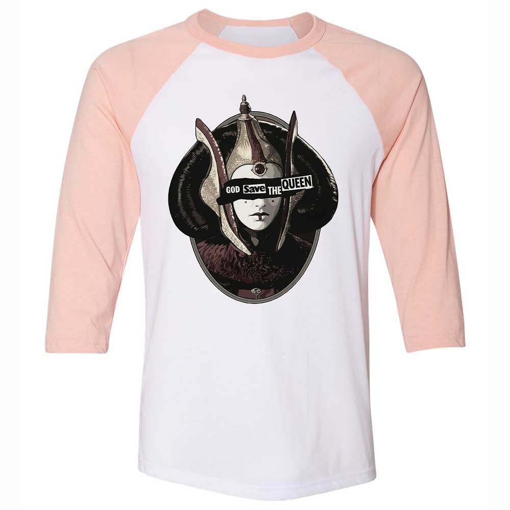 Unisex 3/4 Baseball Tee - 3QXF181K - White/Heather Peach - 5