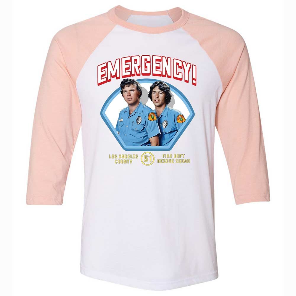 Unisex 3/4 Baseball Tee - A4D5F7PS - White/Heather Peach - 5