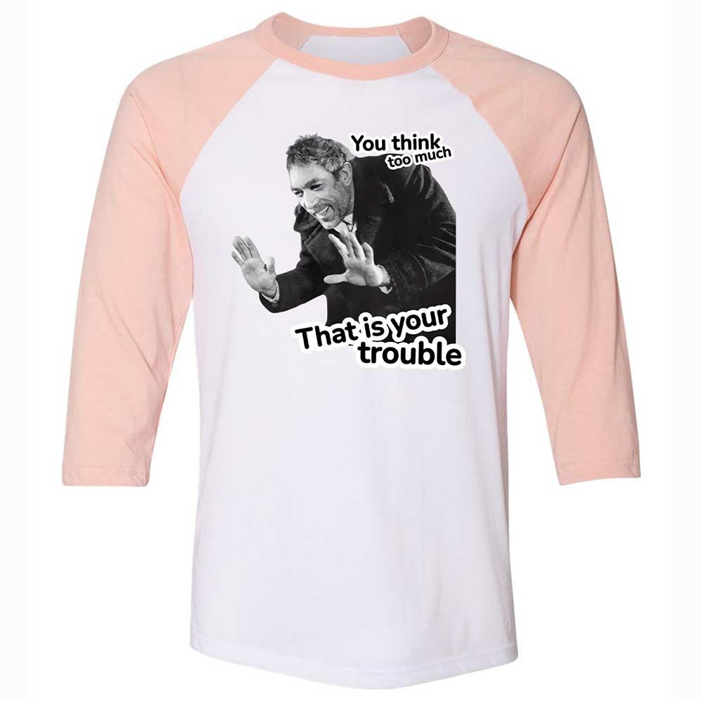 Unisex 3/4 Baseball Tee - 2V43RBG2 - White/Heather Peach - 5