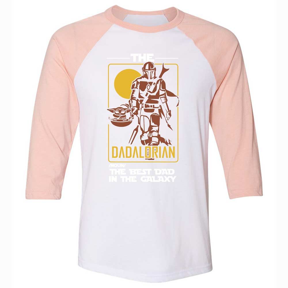 The Dadalorian The Best Dad In The Galaxy - White/Heather Peach - 5