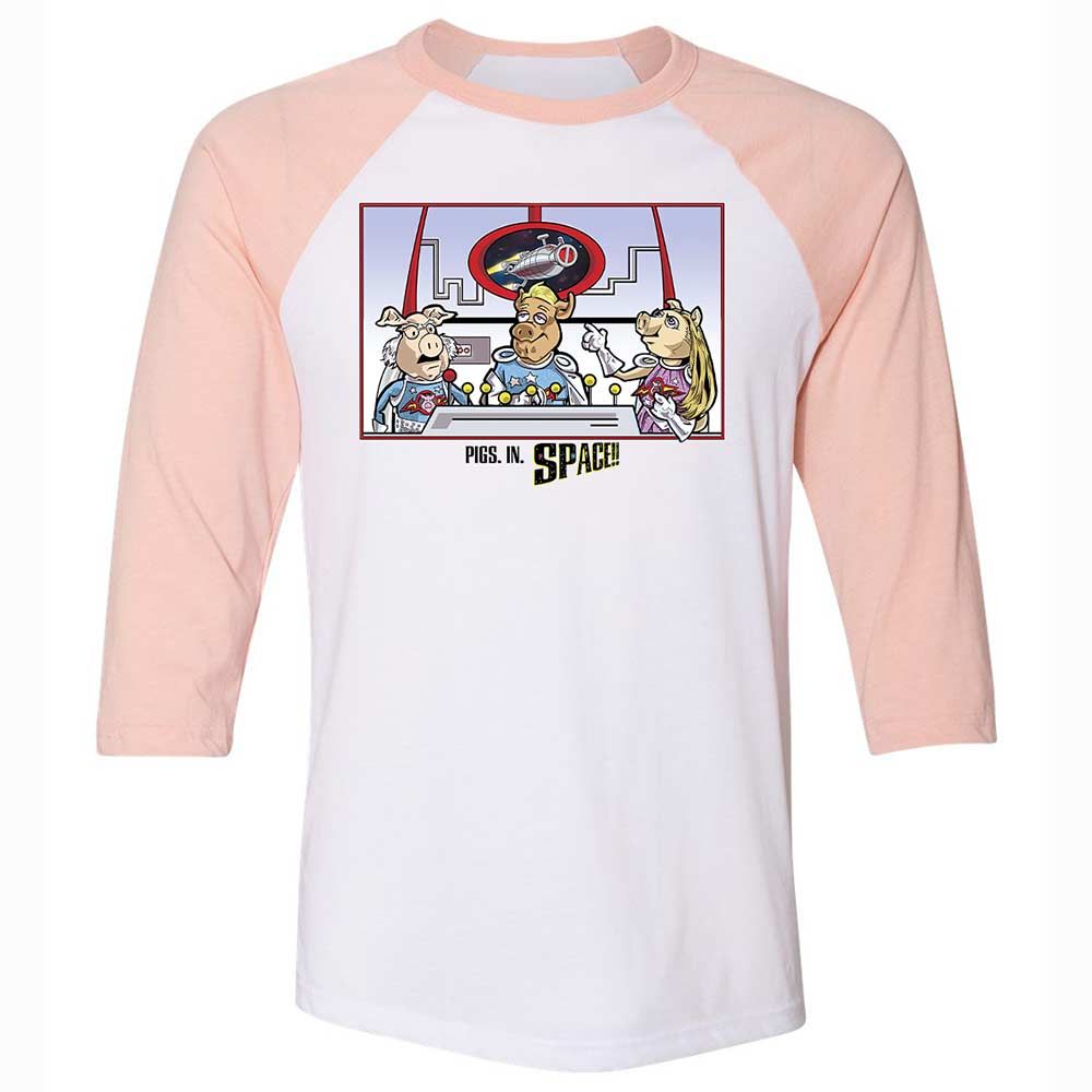 Unisex 3/4 Baseball Tee - 2SG4WK1M - White/Heather Peach - 5