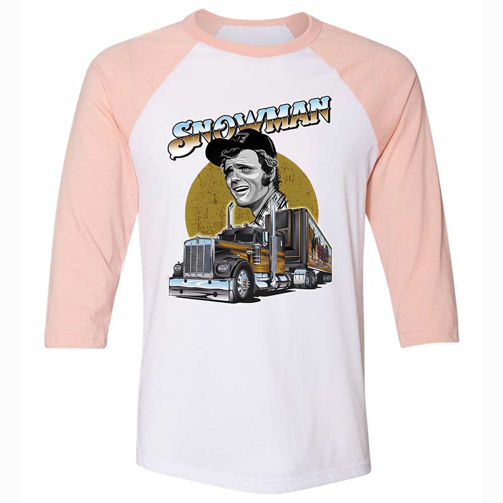 Unisex 3/4 Baseball Tee - PMR5BJ3F - White/Heather Peach - 5