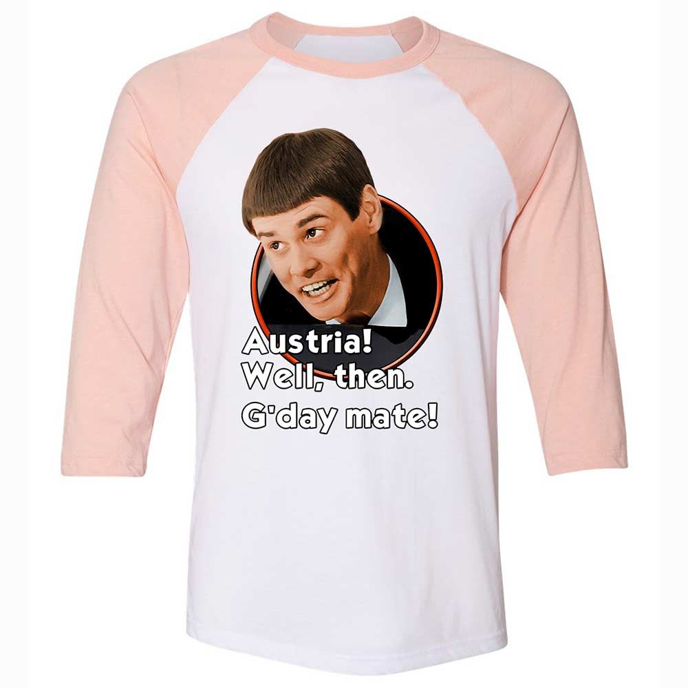 Unisex 3/4 Baseball Tee - H3QY34GT - White/Heather Peach - 5