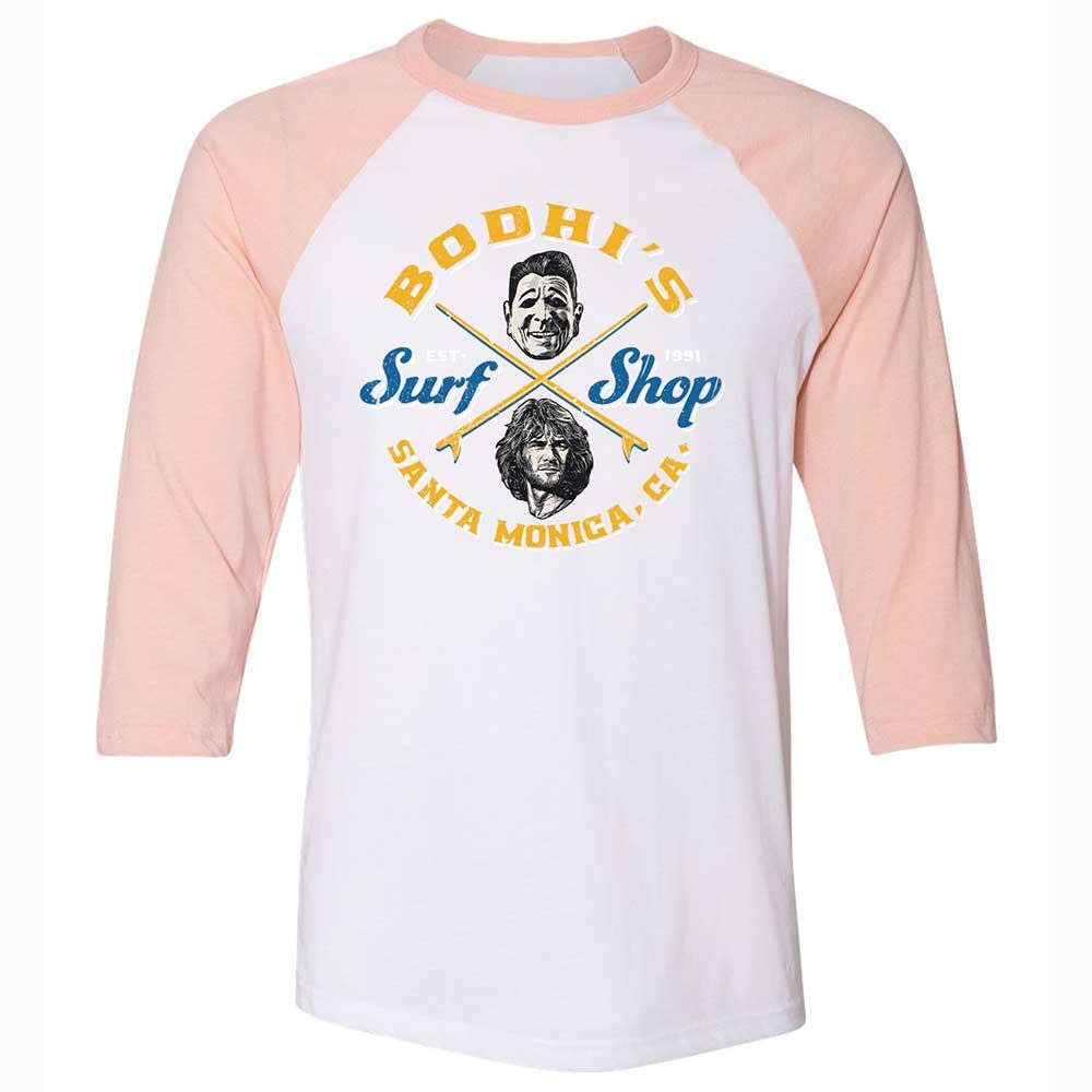Unisex 3/4 Baseball Tee - 9TD2VPBW - White/Heather Peach - 5
