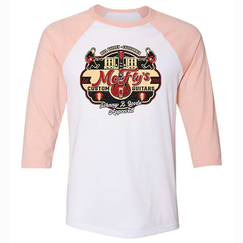 Unisex 3/4 Baseball Tee - LYLR72FW - White/Heather Peach - 5