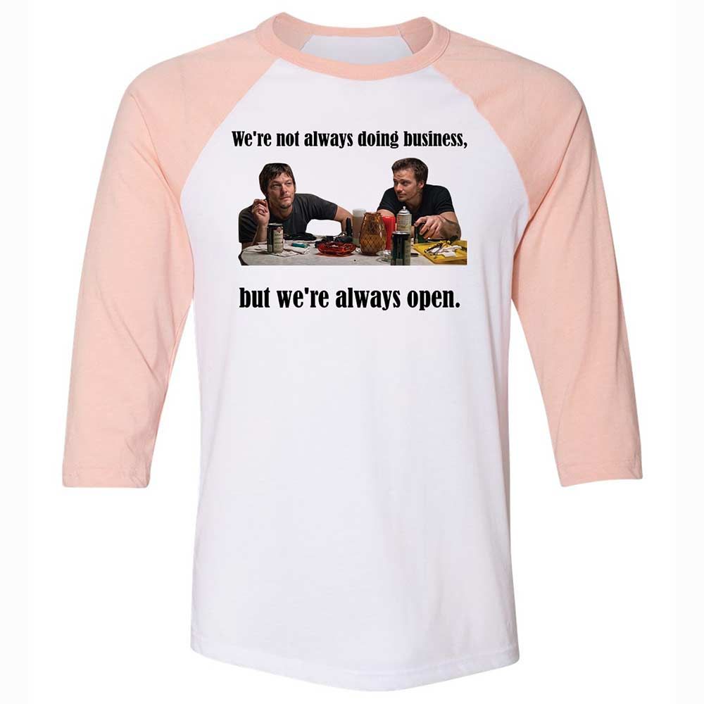 Unisex 3/4 Baseball Tee - T5U76GSQ - White/Heather Peach - 5