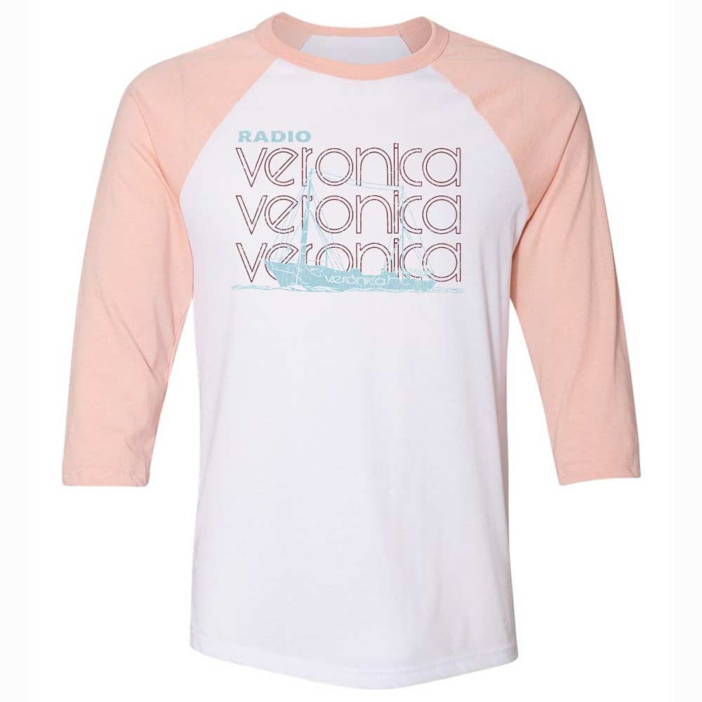 Unisex 3/4 Baseball Tee - PN4N9BB5 - White/Heather Peach - 5