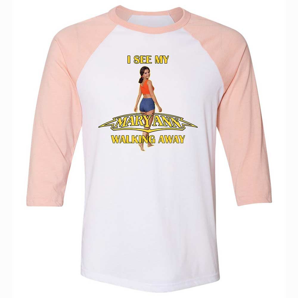 Unisex 3/4 Baseball Tee - 7FTN11ZV - White/Heather Peach - 5